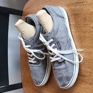 Womens 8 Vans gray heather textile lace-up shoes 500714 Atwood round toe low top